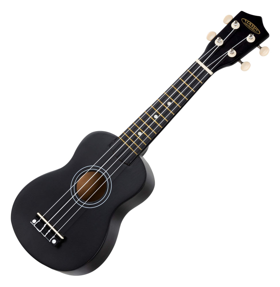 Classic Cantabile US-50 BK Sopranukulele - Ukulele mit 12 Bünden - leichtgängige Gitarrenmechanik -