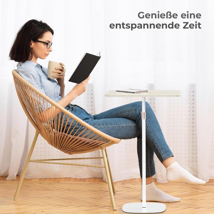 Tragbarer Laptop-Ständer, höhenverstellbarer Beistelltisch für Sofa/Nachtschrank, eleganter Holz-Red