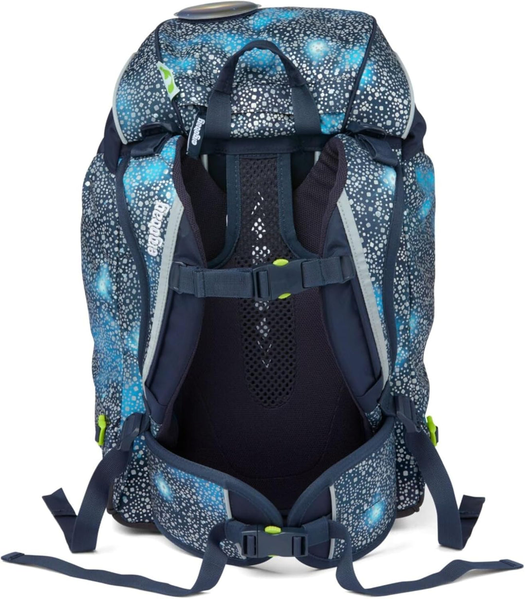 ergobag Prime Ergonomischer Schulrucksack Galassie Bär blau silber