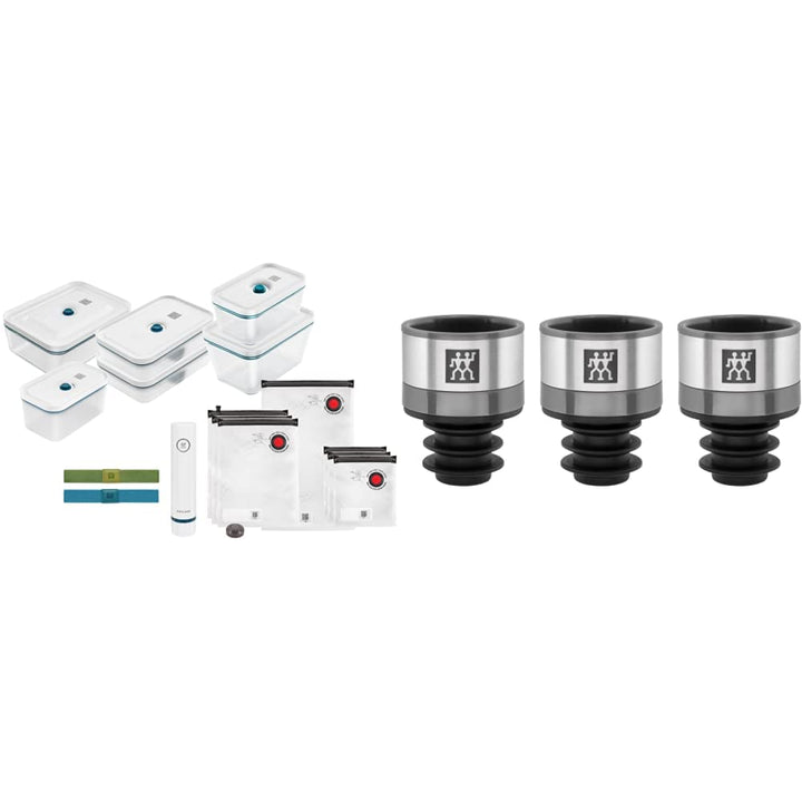 ZWILLING Fresh &amp; Save Vakuum Starterset, Glas, 16-tlg., La Mer Weiss &amp; Fresh &amp; Save Vakuum Weinversc