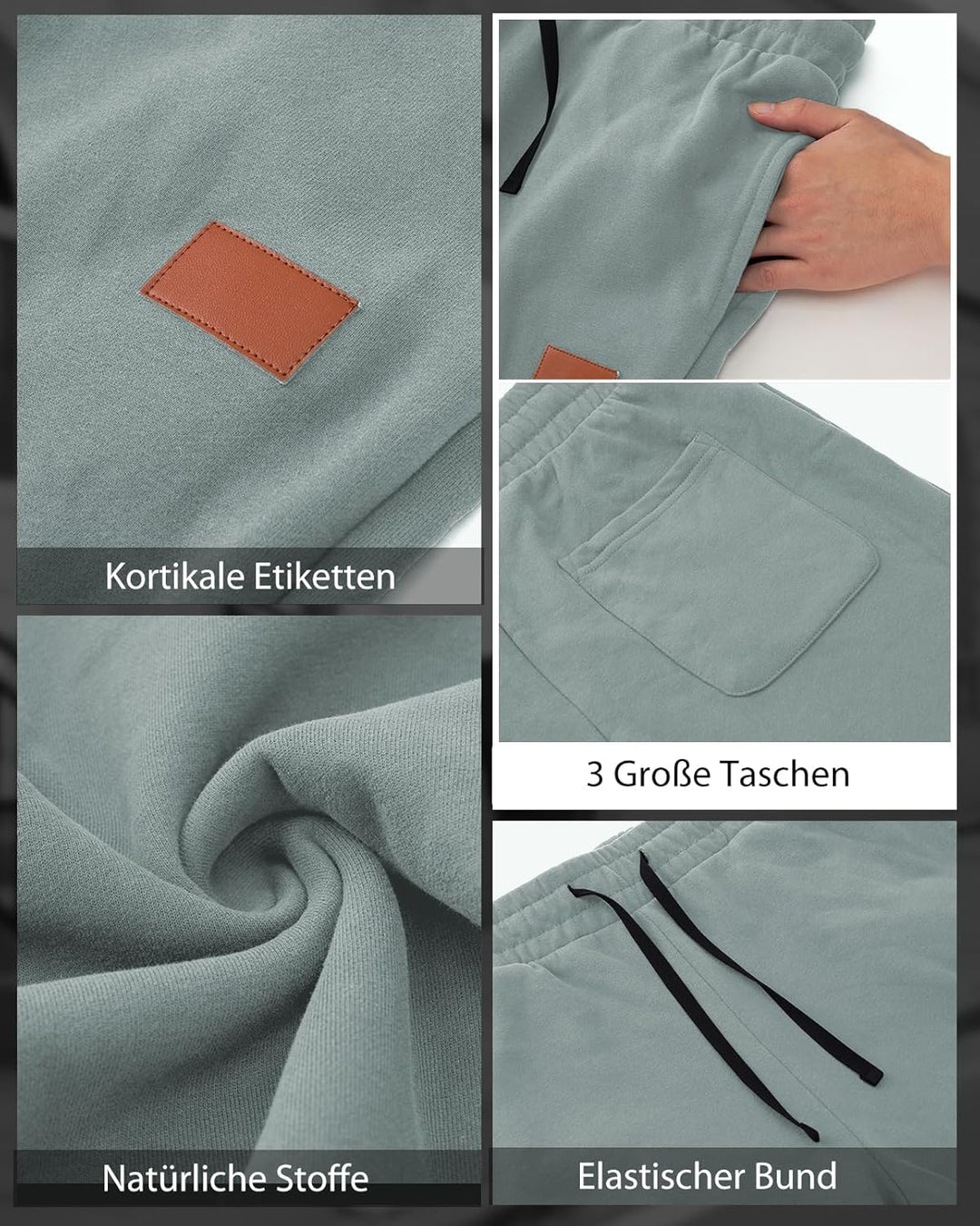 HMIYA Jogginghose Herren Baumwolle Trainingshose Sporthose Freizeithose Lang Hosen Klassische Sweath