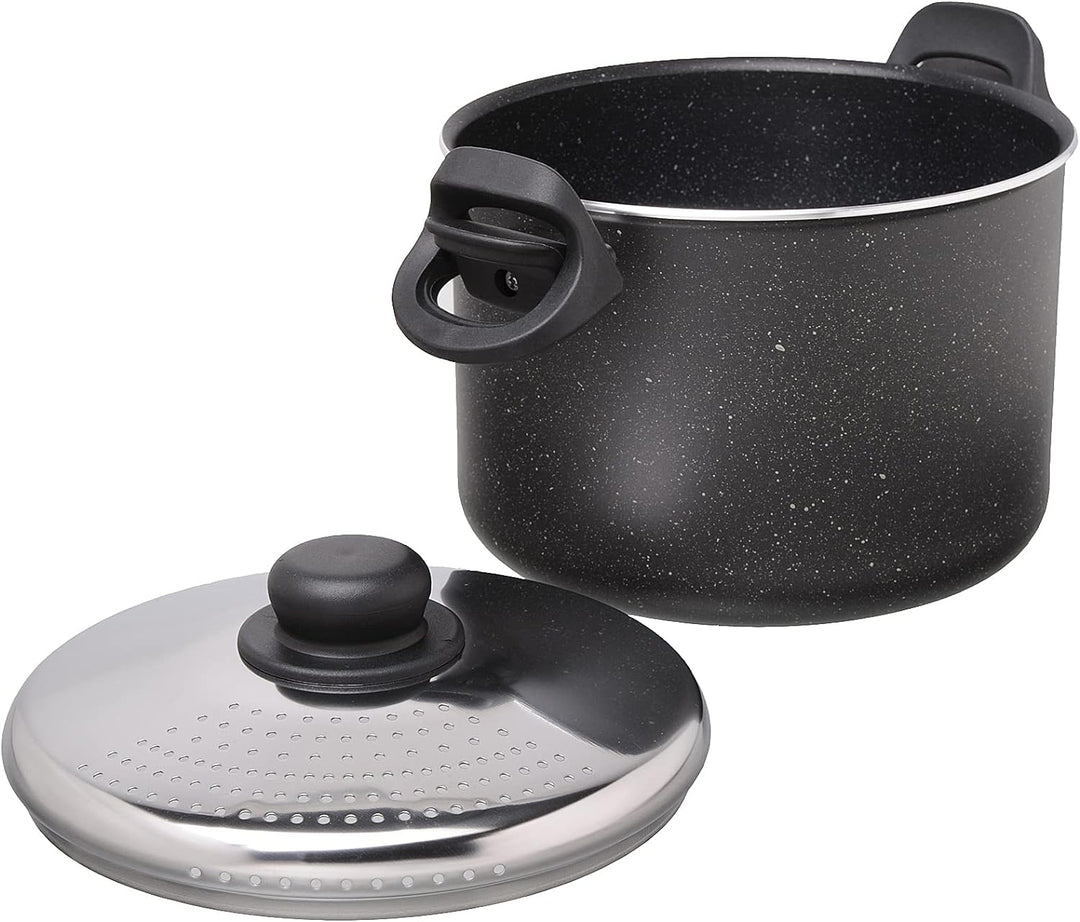 Moneta Etnea Nudelkocher mit verschliessbarem Deckel, Spaghettipfanne, spülmaschinenfest, 22 cm Sing
