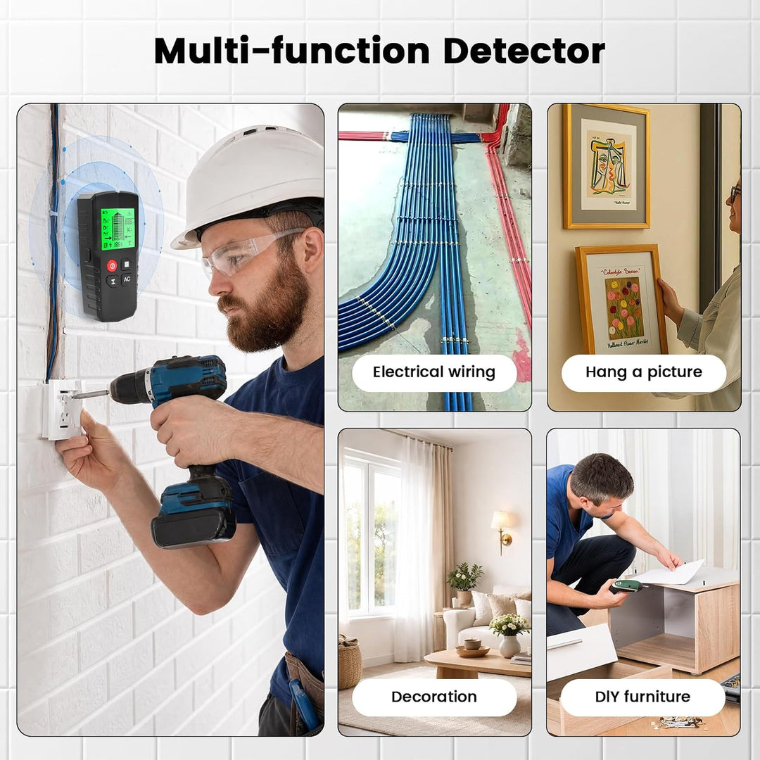 Leitungssucher Ortungsgerät, 5 in 1 Multifunktions Wand Scanner Detektor Stud Finder, Leitungssuchge