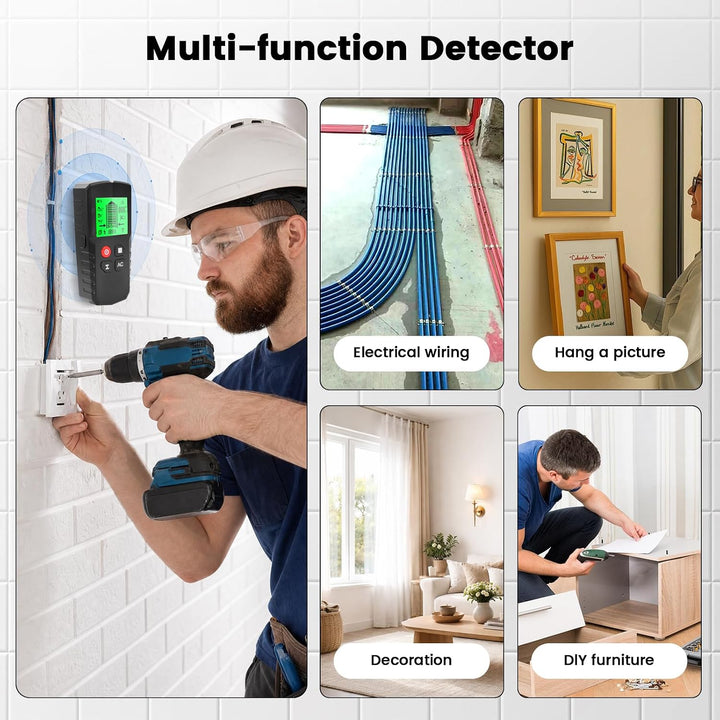 Leitungssucher Ortungsgerät, 5 in 1 Multifunktions Wand Scanner Detektor Stud Finder, Leitungssuchge