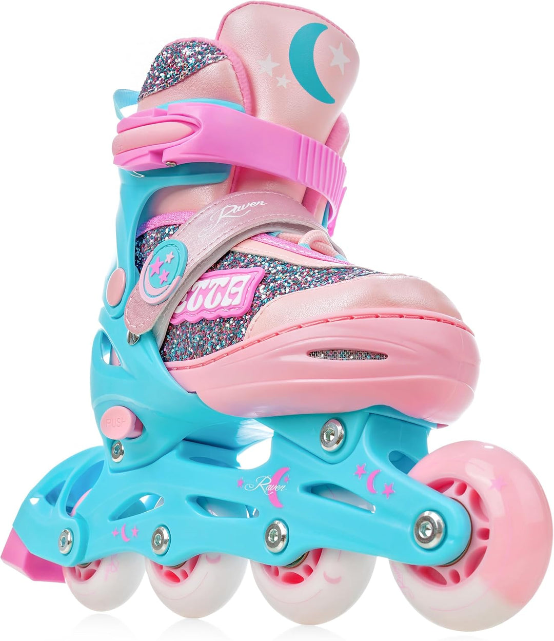 RAVEN Inline Skates Inliner für Kinder Mädchen verstellbar mit LED Leuchtrad