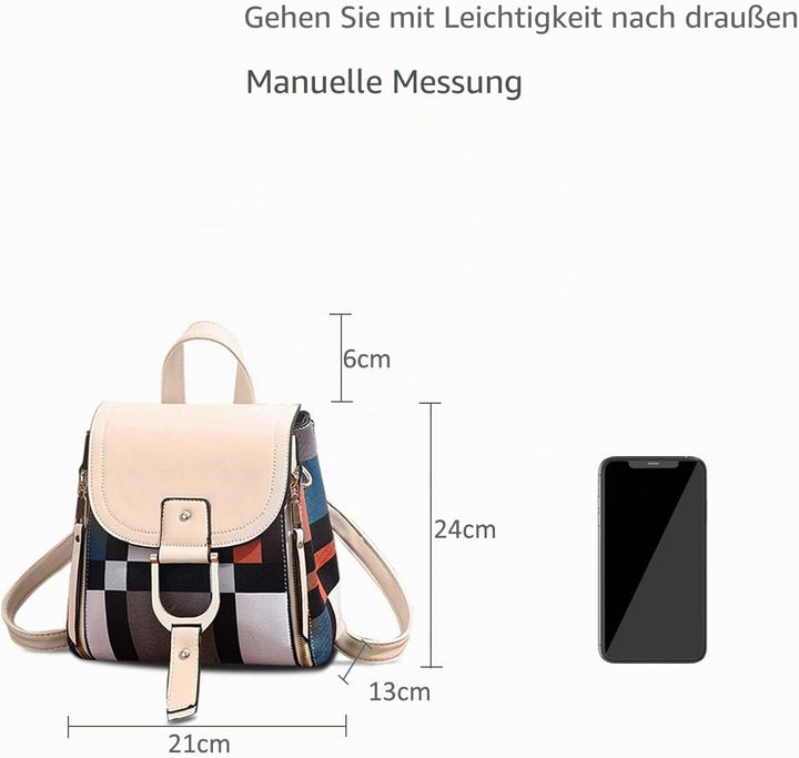 NICOLE&DORIS Damen Rucksack Kleiner Rucksack Umhängetasche Handtaschen Rucksack für Damen Leder Ruck