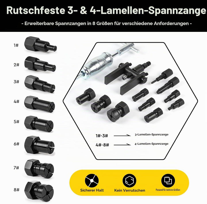 12 TLG Innenlager Abzieher 8–32 mm Kugellagerabzieher Set Motorrad, 12 Tlg