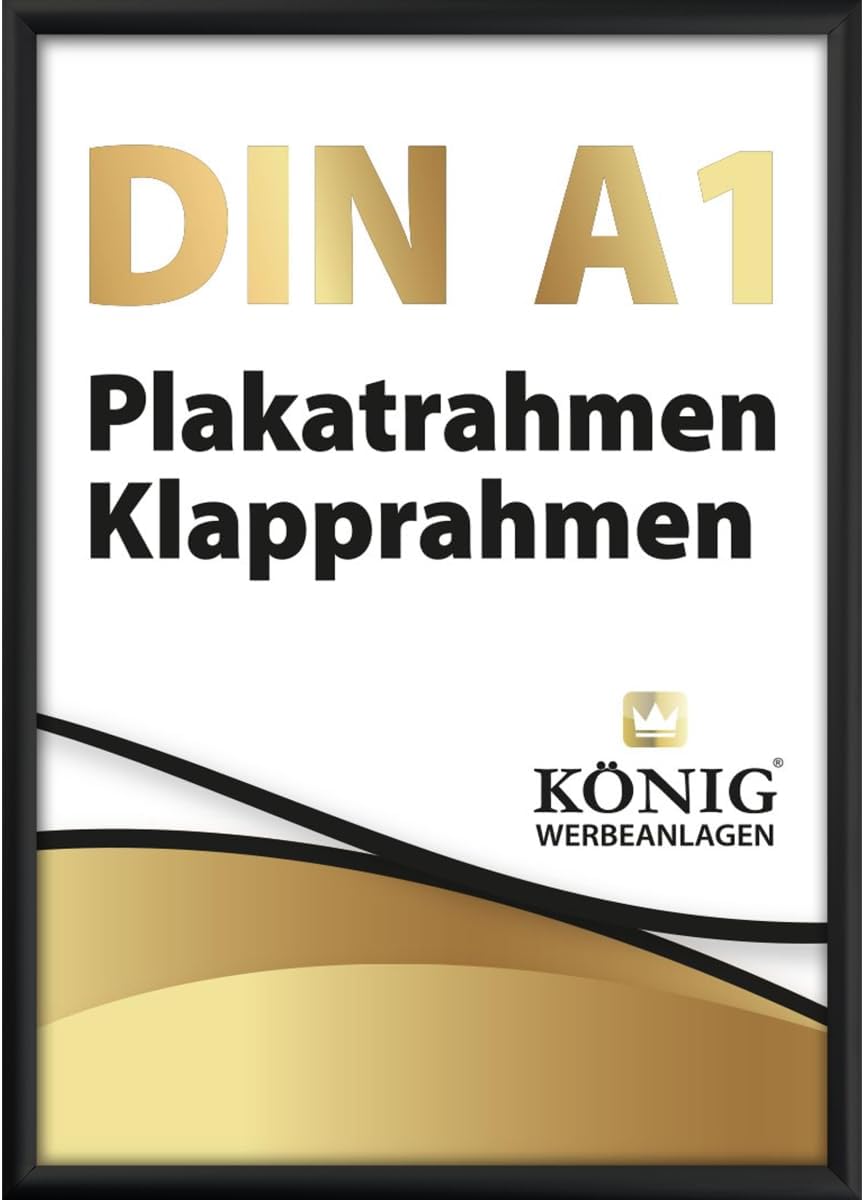 Dreifke Plakatrahmen DIN A1 | 25mm Alu Profil, eckig | schwarz | inkl. entspiegelter Schutzscheibe |