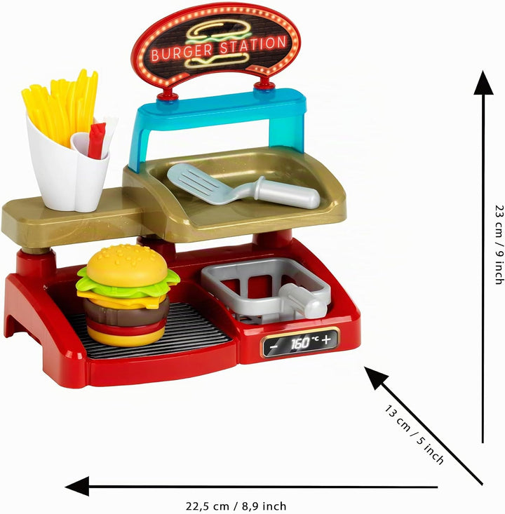 Theo Klein 7336 Burger Station Kreatives Spielset mit Burger, Pommes, Ketchup &amp; Fritteusenkorb Spiel