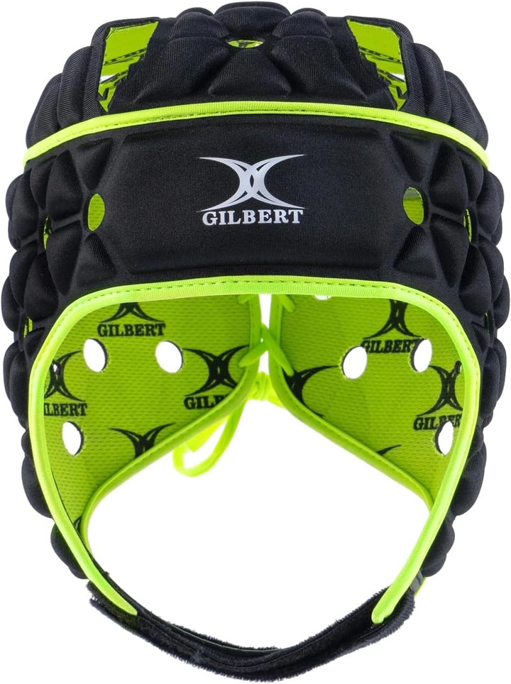 Gilbert Air L Rugby Helm, Schwarz/Grün, L