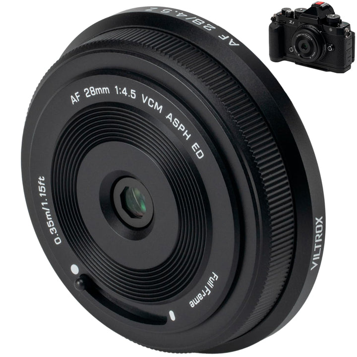 VILTROX 28mm F4.5 Z Mount Objektiv,AF 28mm f/4.5 Z Mount Pancake Objektiv Festbrennweite,Full Frame