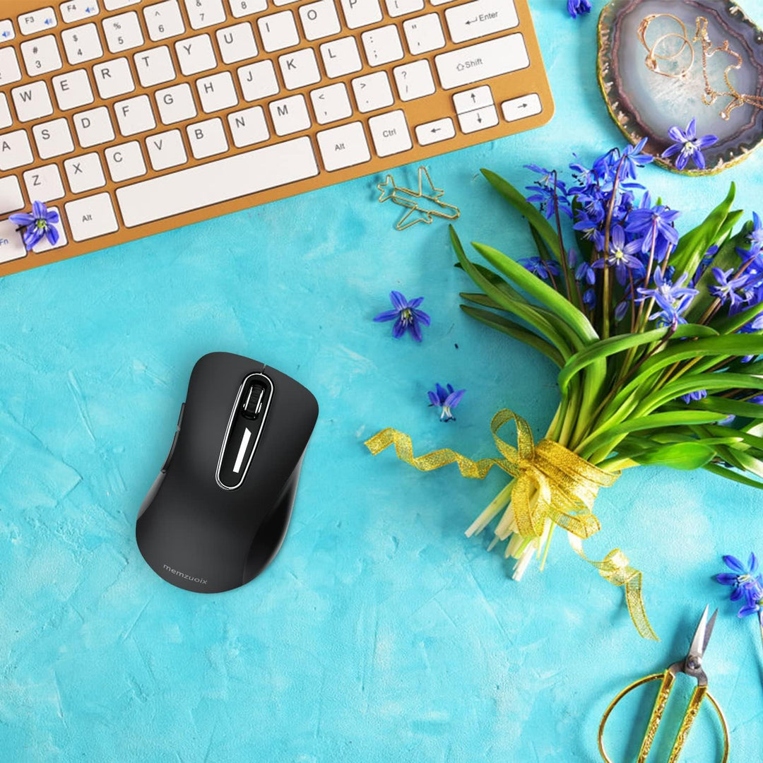 memzuoix Kabellose Maus 2.4GHz, Tragbare Optische Wireless Maus 1400 DPI mit Mini-USB-Empfänger, 5 T