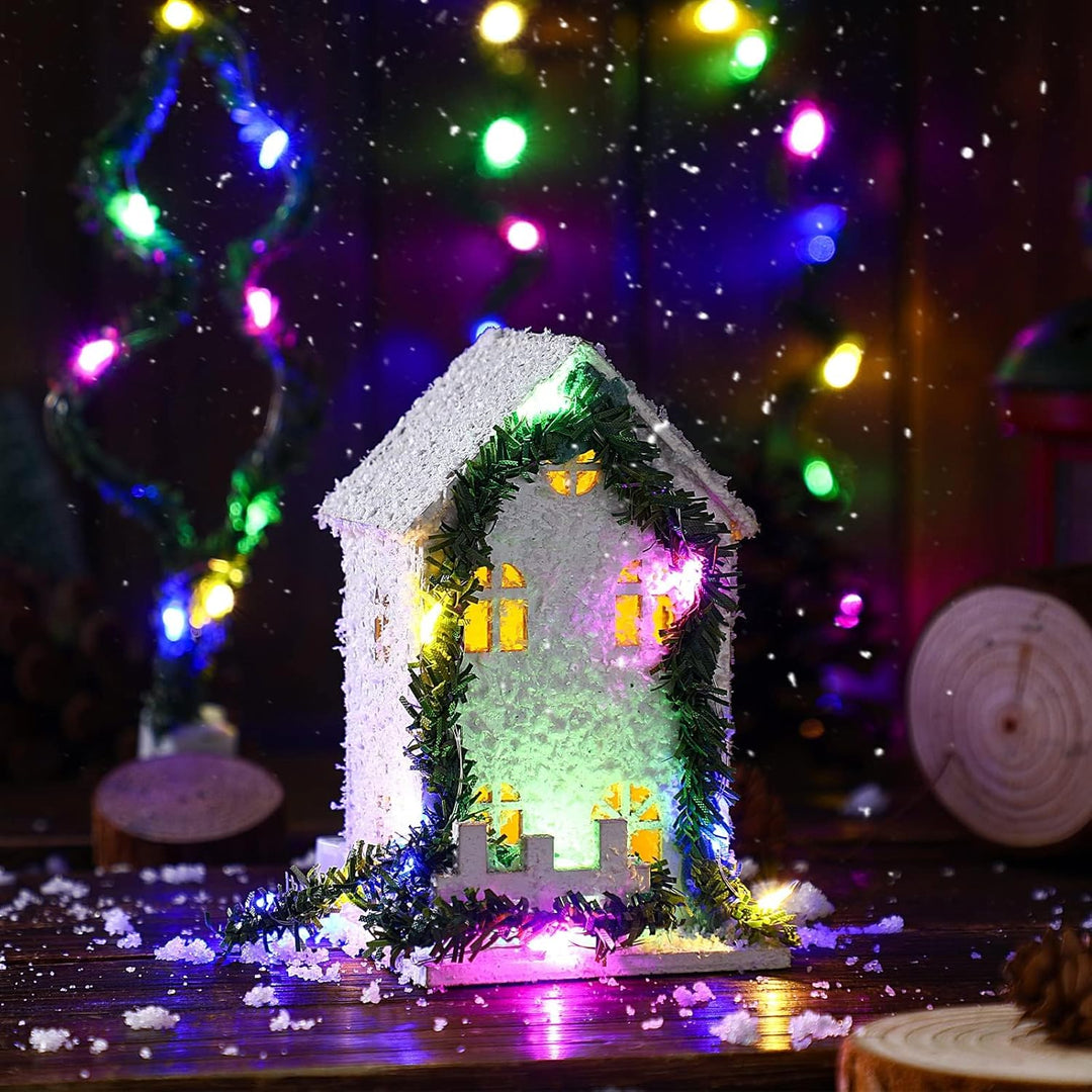 4 Stück Puppenhaus Mini LED Lichterkette 0.4m,Bunte Weihnachten Beleuchtet,Wichtelzubehör,Wichtelhau