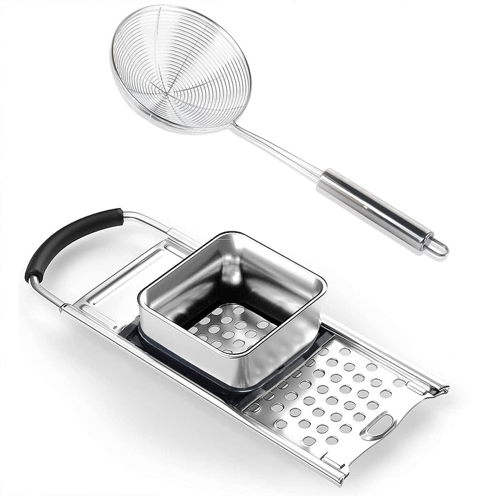 Bestdon Spätzlehobel Edelstahl, Spätzle Set, Spätzlesieb, Spätzlereibe mit Schaumlöffel, Spätzlepres