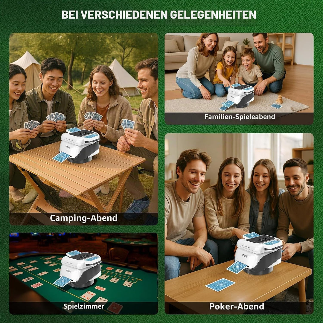 2 in 1 Automatische Kartenmischer und Kartensender mit grosser Akkulaufzeit – Kartenmischmaschine El