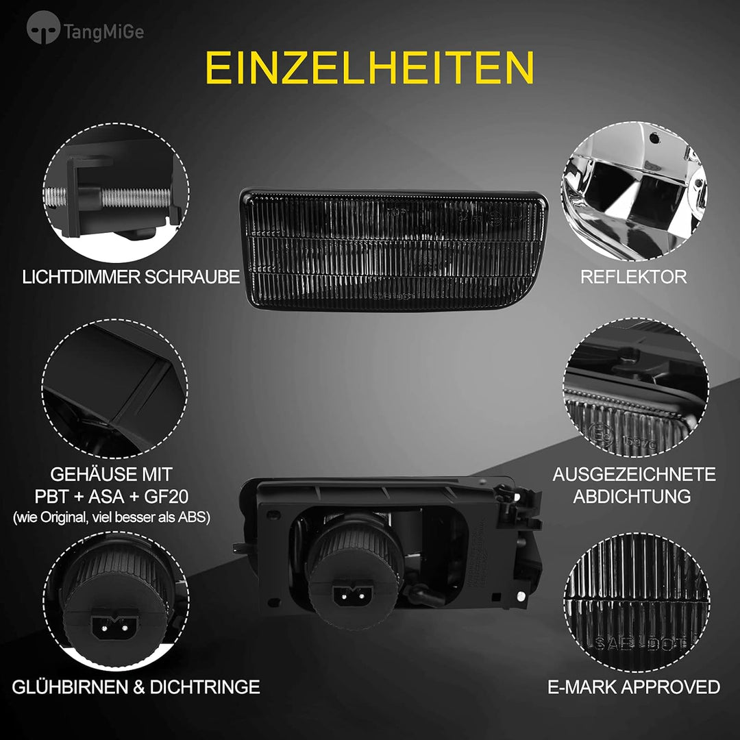 TangMiGe Nebelscheinwerfer für BMW E36 3er HB SDN WGN CPE CONV, (318i 318is 318ti 320i 323i 323is 32