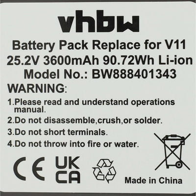 vhbw Akku Ersatz für Dyson 970425-01, 970938-01, SV15, SV18 für Staubsauger (3600mAh, 25,2V, Li-Ion,