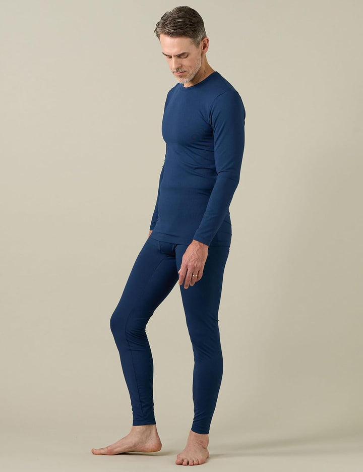 LAPASA Herren Innenfleece Thermounterwäsche Set, Thermounterhemd &amp; Thermohosen Funktionsunterwäsche