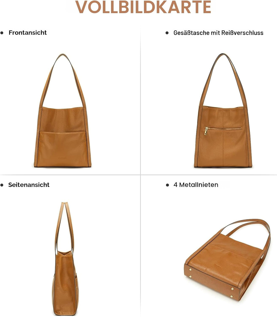 Kattee Damen Tragetaschen Echtes Leder Tote Handtaschen Weich Geldbörsen Umhängetaschen Reiseeinkäuf