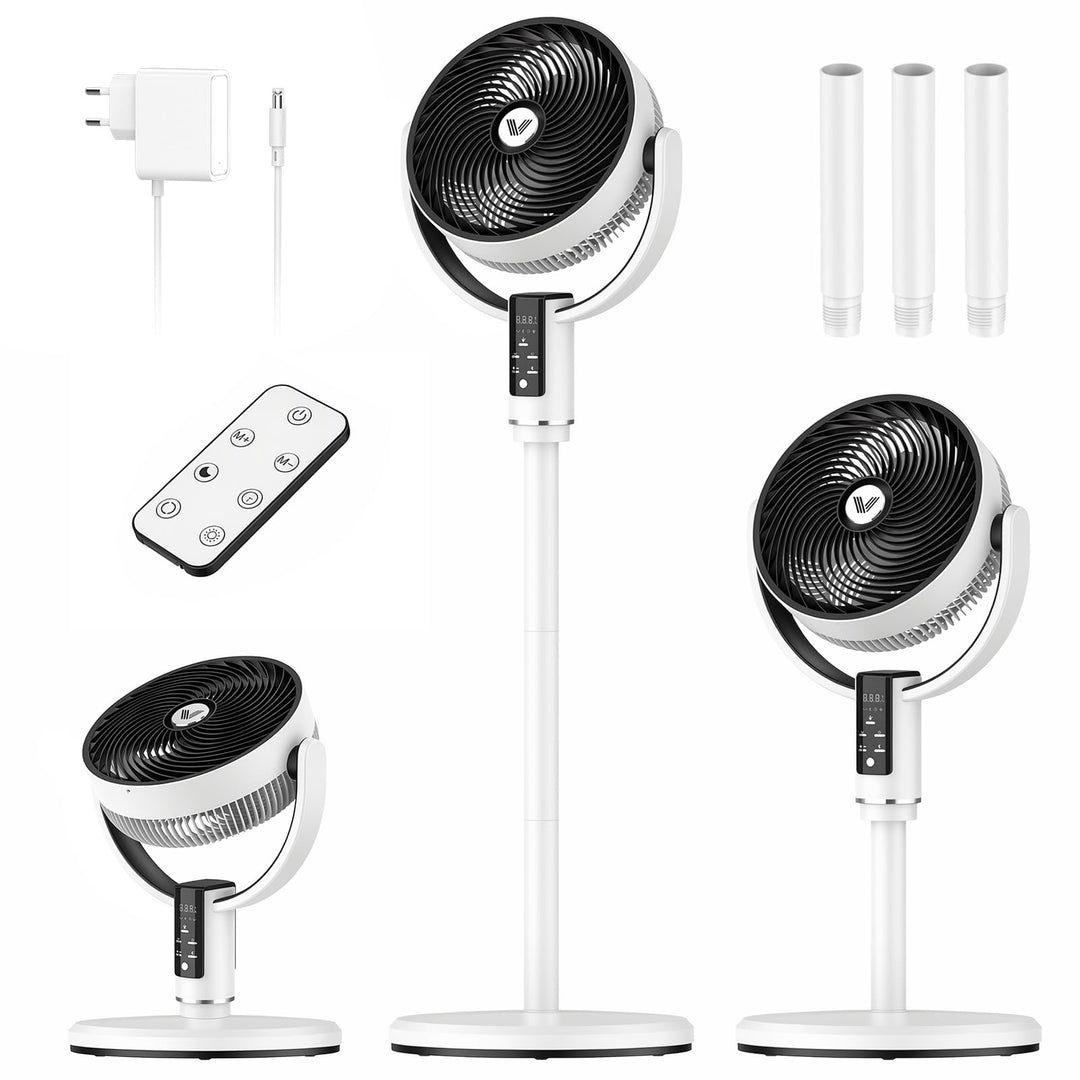 Standventilator mit Fernbedienung, Ventilator Leise 4-in-1 mit Fernbedienung, DC Motor, 10 Stufen &