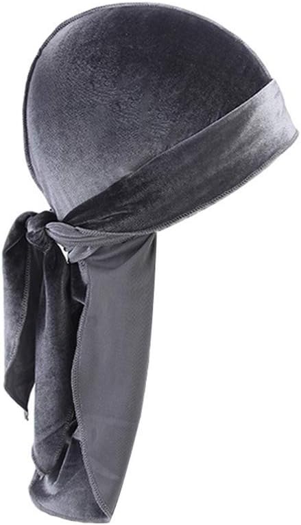 Durags Doo Rag Dew Rags für Herren, 360 Wellen, Samt, Durags, Kopfbedeckung, Totenkopfmütze, Kopfbed