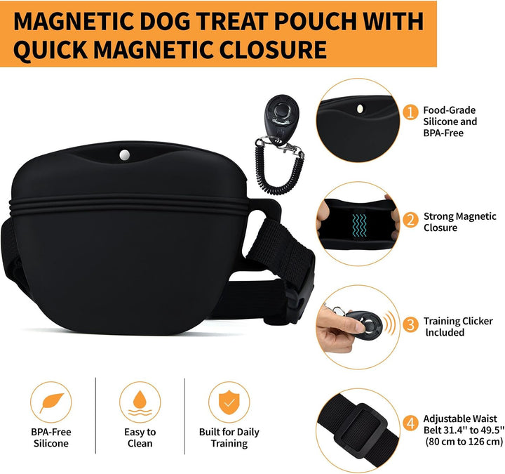 AOKLANT Pet Training Snack Tasche mit aktualisiertem magnetischen Clicker 2.0-Siegel, 1,66 Tassen Si