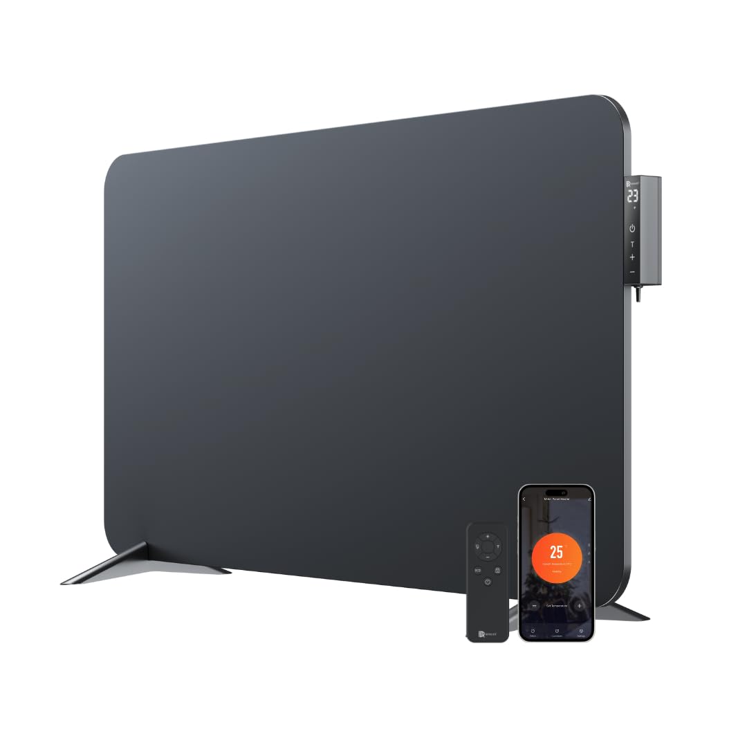 BR Bringer Infrarotheizung 750 Watt mit Smart Thermostat, WIFI & App - für Wandmontage oder als Stan