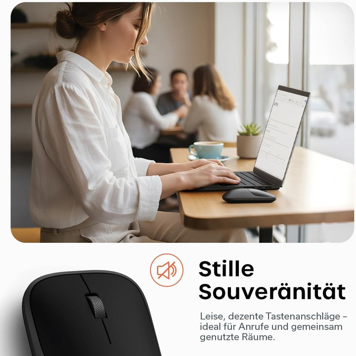 SATECHI Slim EX Kabellose Computermaus, Multi Device Bluetooth & 2,4-GHz für macOS, Windows, iPadOS
