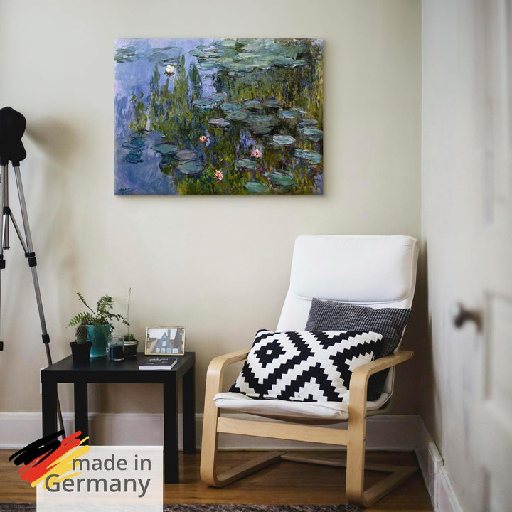 ARTland Leinwandbilder Wandbild Bild auf Leinwand 40x30 cm Wanddeko Teich See Pflanzen Blumen Seeros