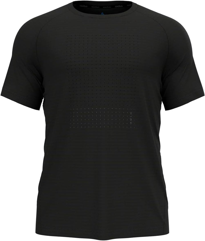 Odlo Herren Essential Print_313752 Kurzarm Laufshirt, Schwarz