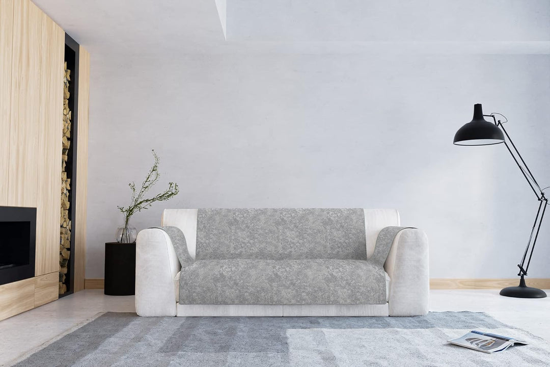 Italian Bed Linen “Glamour” rutschfest Sofa Abdeckung, Hell grau, 2 Plätze 2 Plätze Hell Grau, 2 Plä