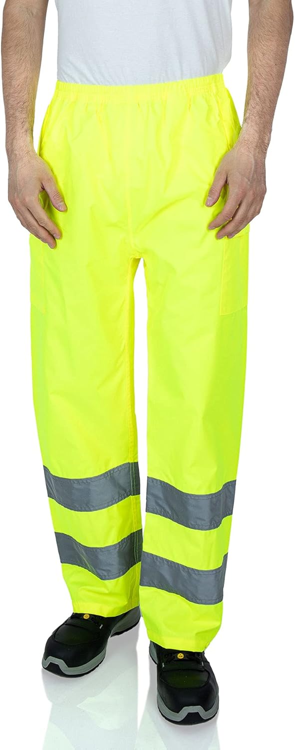 Mivaro Herren Warnschutz Regenhose Regenarbeitshose EN ISO 20471 3XL Neongelb, 3XL Neongelb