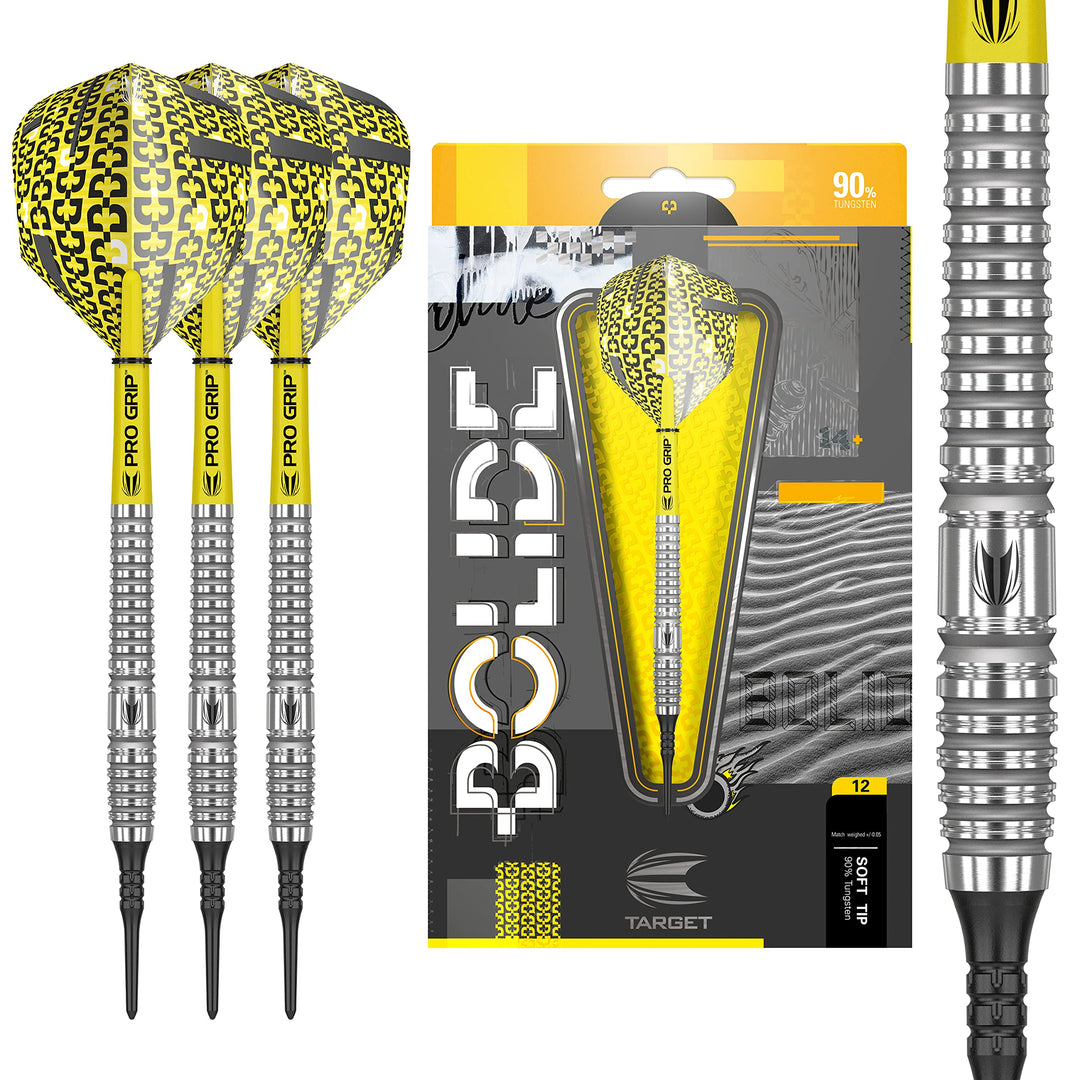 Target Darts Bolide Wolfram Soft Tip Steeldarts-Set Dartpfeile 18G Barrel 12, 18G Barrel 12