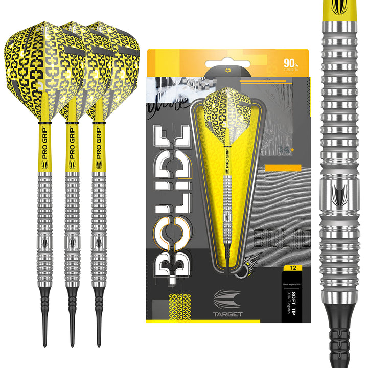 Target Darts Bolide Wolfram Soft Tip Steeldarts-Set Dartpfeile 18G Barrel 12, 18G Barrel 12
