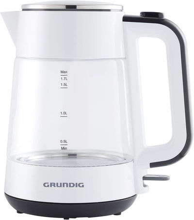 Grundig WK 5860 Wasserkocher, Glas, 2400W, 1,7 l, 2400, Aluminium, 1 Liter, Weiss/Schwarz & Philips