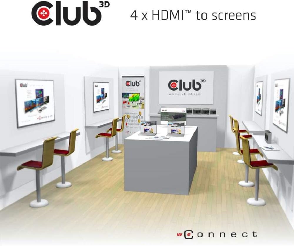 Club 3D CSV-1380 HDMI Splitter 1 Eingang auf 4 Ausg. 4K60Hz UHD retail Schwarz, CSV-1380