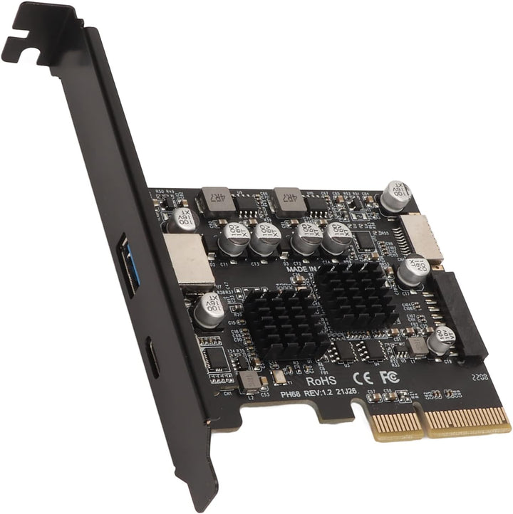 ASHATA PCI Express zu USB 3.2 GEN 2 Front Typ C Erweiterungs Karte, 10Gbps Max Speed USB C Anschlüss