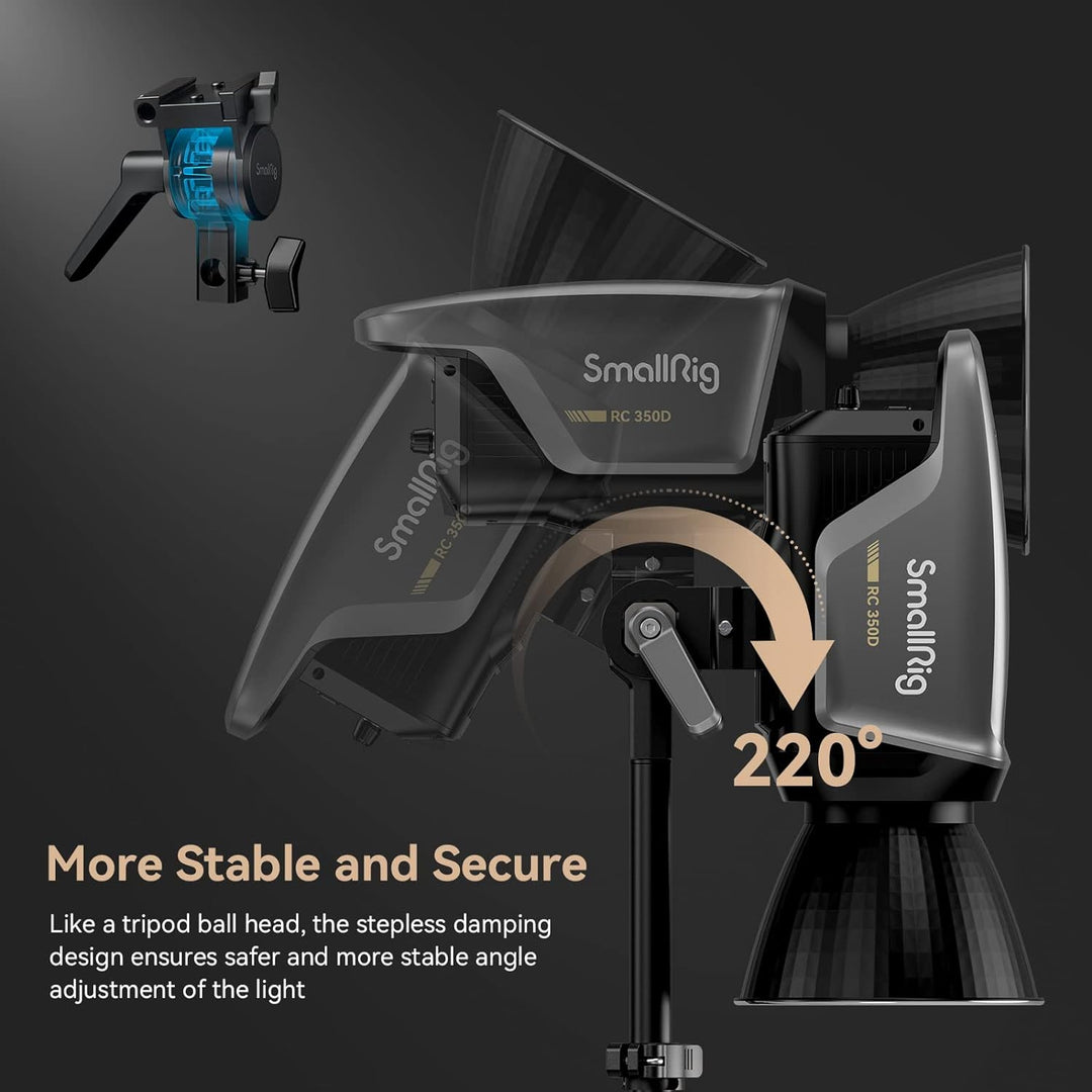 SMALLRIG RC 350D 350W COB LED Video Light, Daylight 149,000 Lux bei 1m CRI 95+ TLCI 96+ 5600K Studio