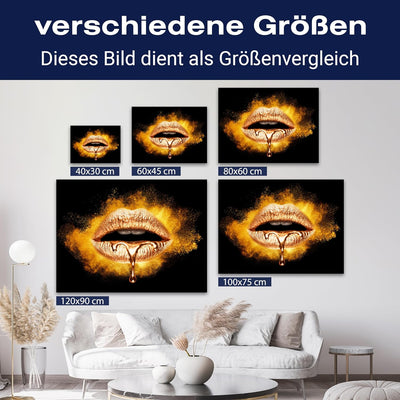 wandmotiv24 Leinwandbild 260 g/m² - Kunstdruck auf Leinwand - Wandkunst - Wandbild mit Frauen Lippen