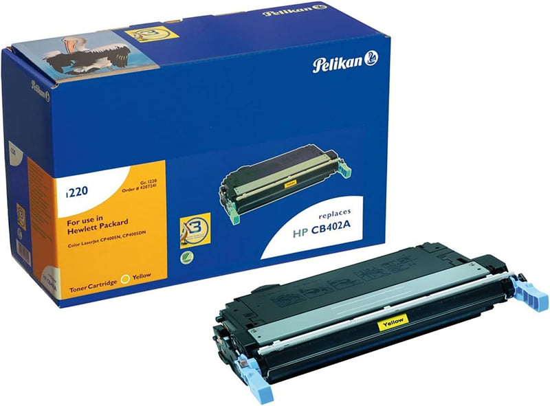 Pelikan Toner ersetzt HP CB402A (passend für Drucker HP LJ 4005 / -n / -dn) Gelb 9850 Seiten