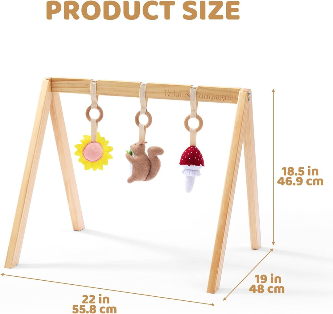 Eclat & Compagnie - Spielbogen für Babys aus Holz – Montessori Portal mit graviertem Logo – stabile