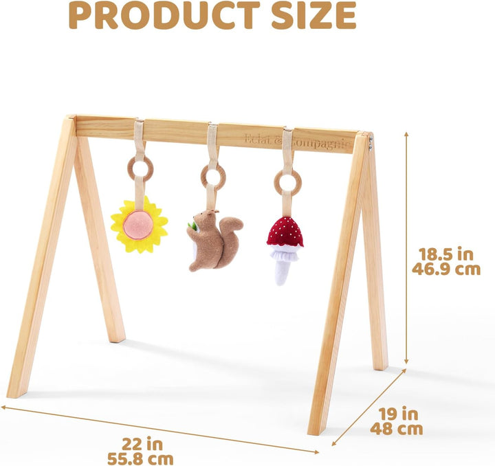 Eclat & Compagnie - Spielbogen für Babys aus Holz – Montessori Portal mit graviertem Logo – stabile
