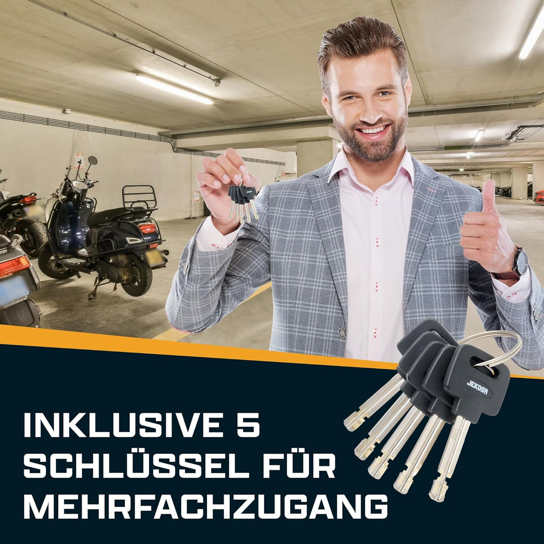 PBL110 Heavy-Duty Bügelschloss Fahrrad mit 5 Schlüsseln – 18 mm schnittfestem Stahlbügel – Wetterfes