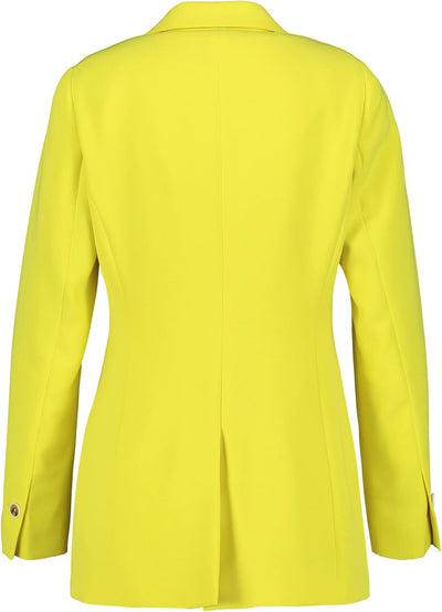 Taifun Damen Eleganter Blazer Langarm, geknöpfte Armschlitze unifarben 34 Vibrant Lime, 34 Vibrant L