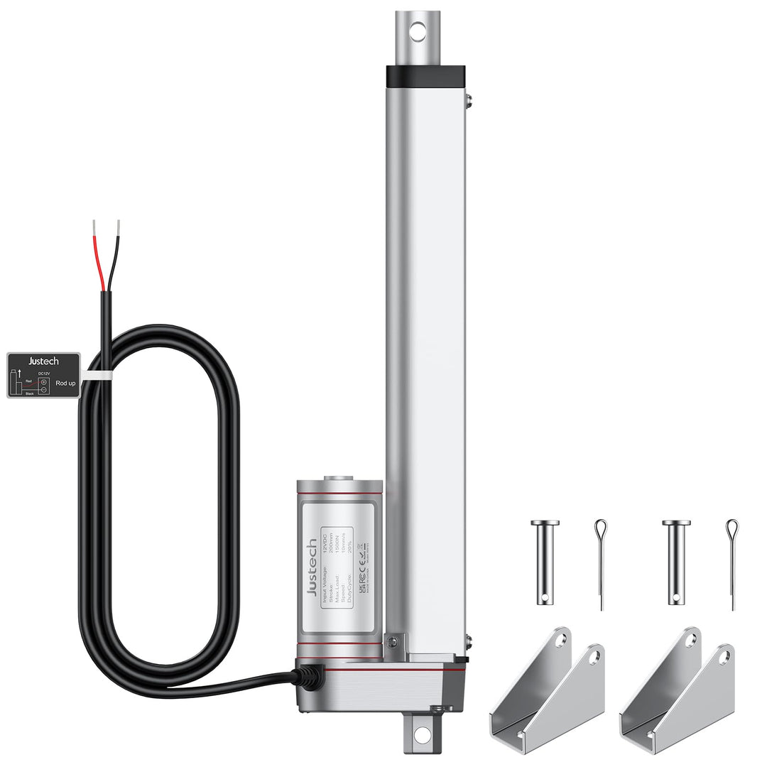 Justech Lineartechnik Aktuatoren Linear Actuator 200mm Linearantrieb 1500N/330 LBS IP65 10mm/s Motor