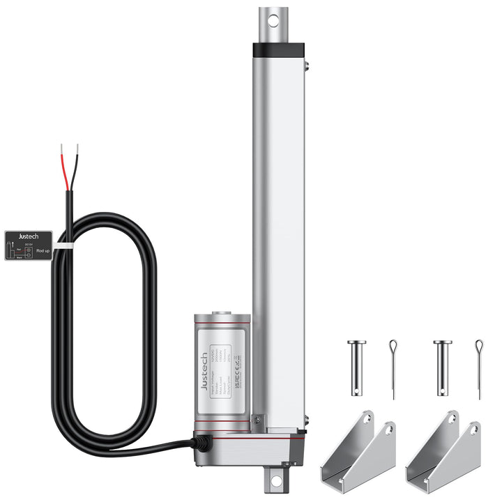 Justech Lineartechnik Aktuatoren Linear Actuator 200mm Linearantrieb 1500N/330 LBS IP65 10mm/s Motor