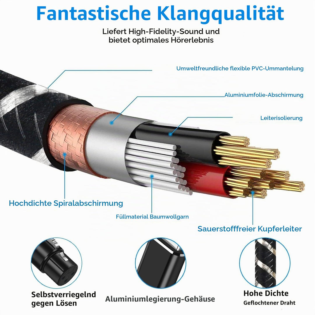 USB-Mikrofonkabel 3m,XLR-auf-USB-Kabel,USB-Stecker auf XLR-Buchse,Mikrofon-Verbindungskabel-Adapter