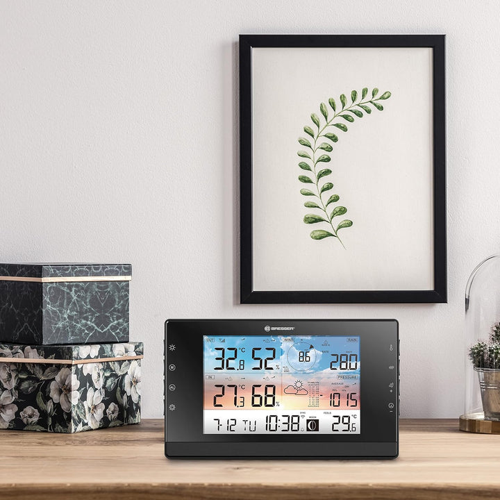Bresser Wetterstation Funk mit Aussensensor - WLAN-Wettercenter WSC mit 5-in-1-Multi-Sensor inkl. ba