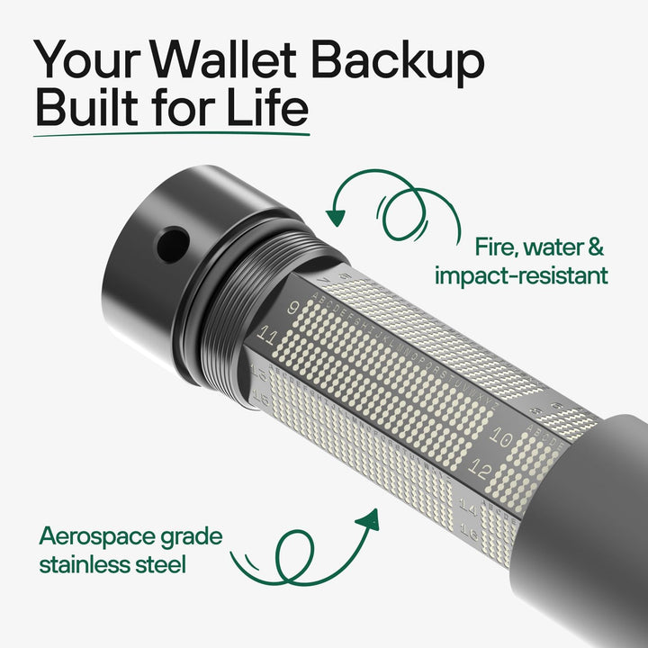 Trezor Keep Metal 24 Word – Krypto SeedPhrase Backup Storage – Edelstahl in Luft- und Raumfahrtquali