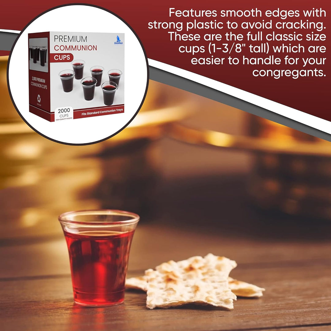 Steadfast Selections - Bulk Premium 2000 Plastikbecher Kommunionbecher Einwegbecher Kommunionbecher